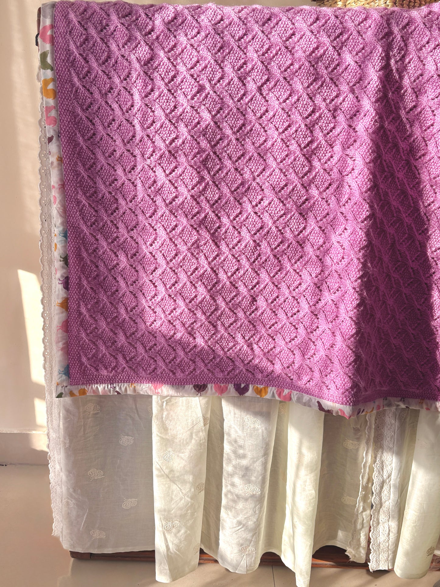 Purple Sun Knitted Blanket