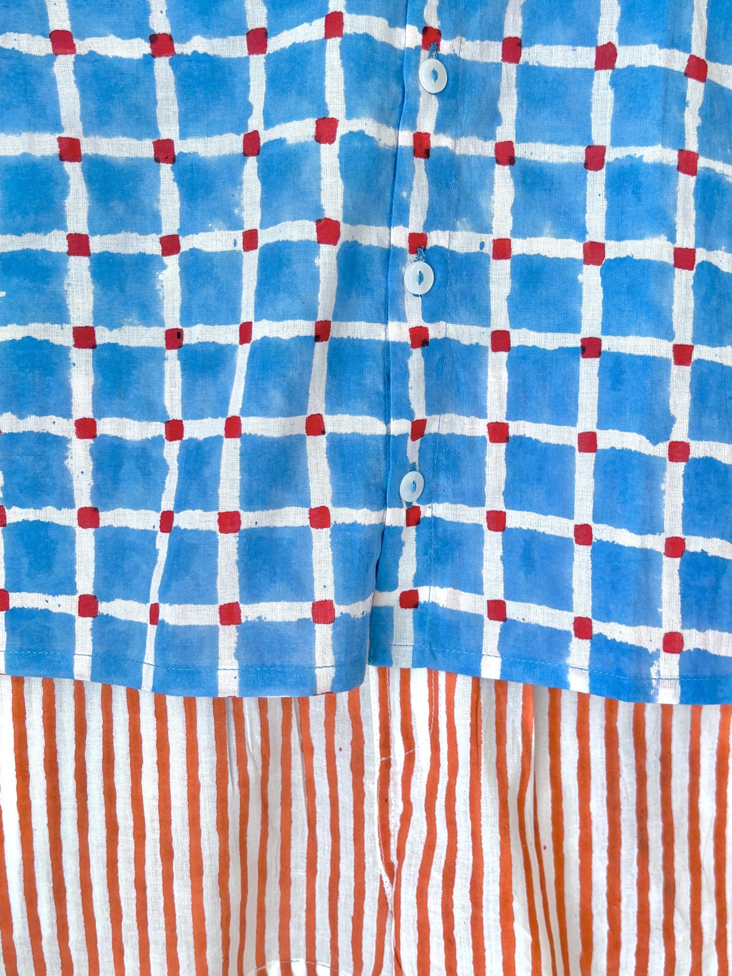 Blue Picnic Shorts Set