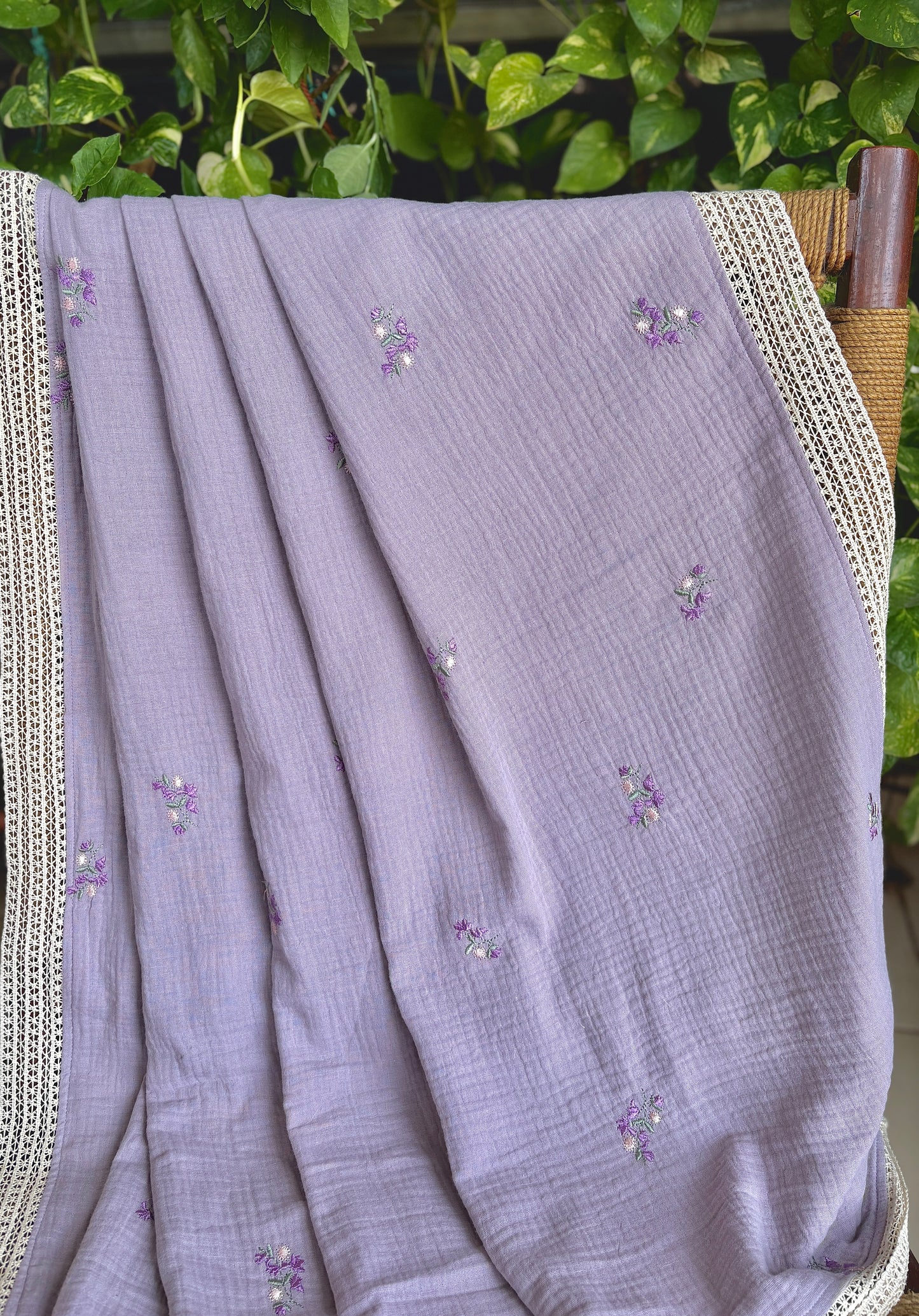 Lilac Mint Embroidered Dohar