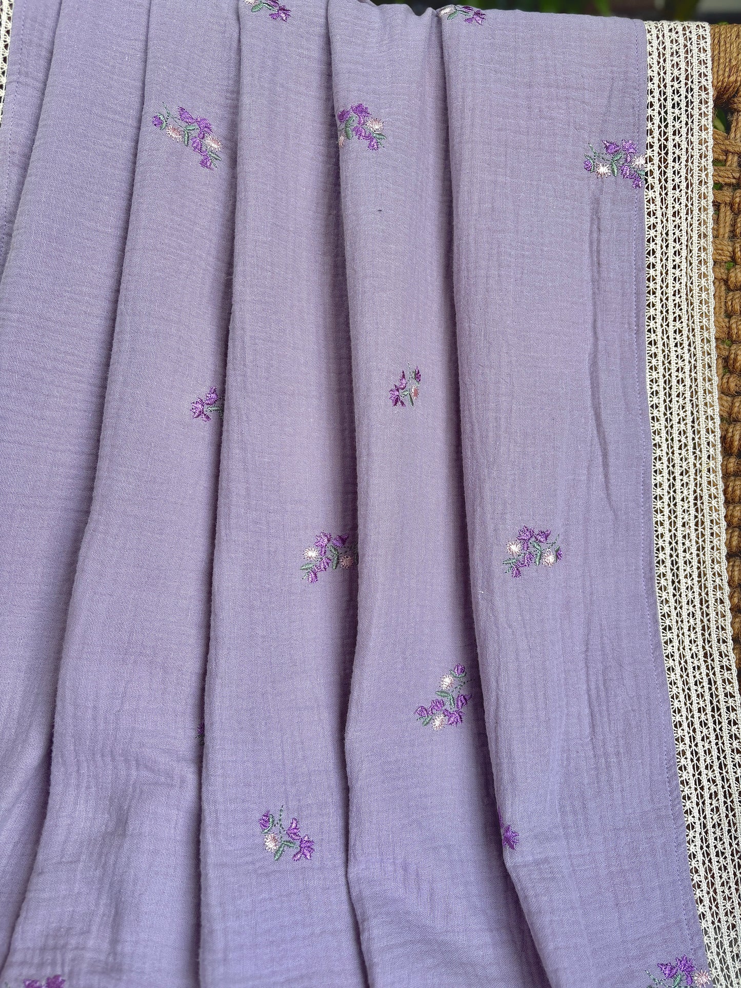 Lilac Mint Embroidered Dohar