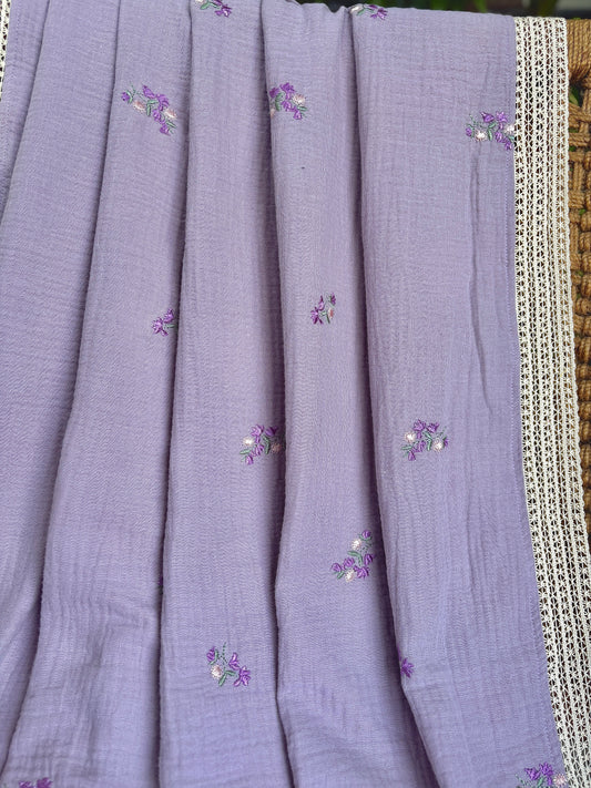 Lilac Mint Embroidered Dohar