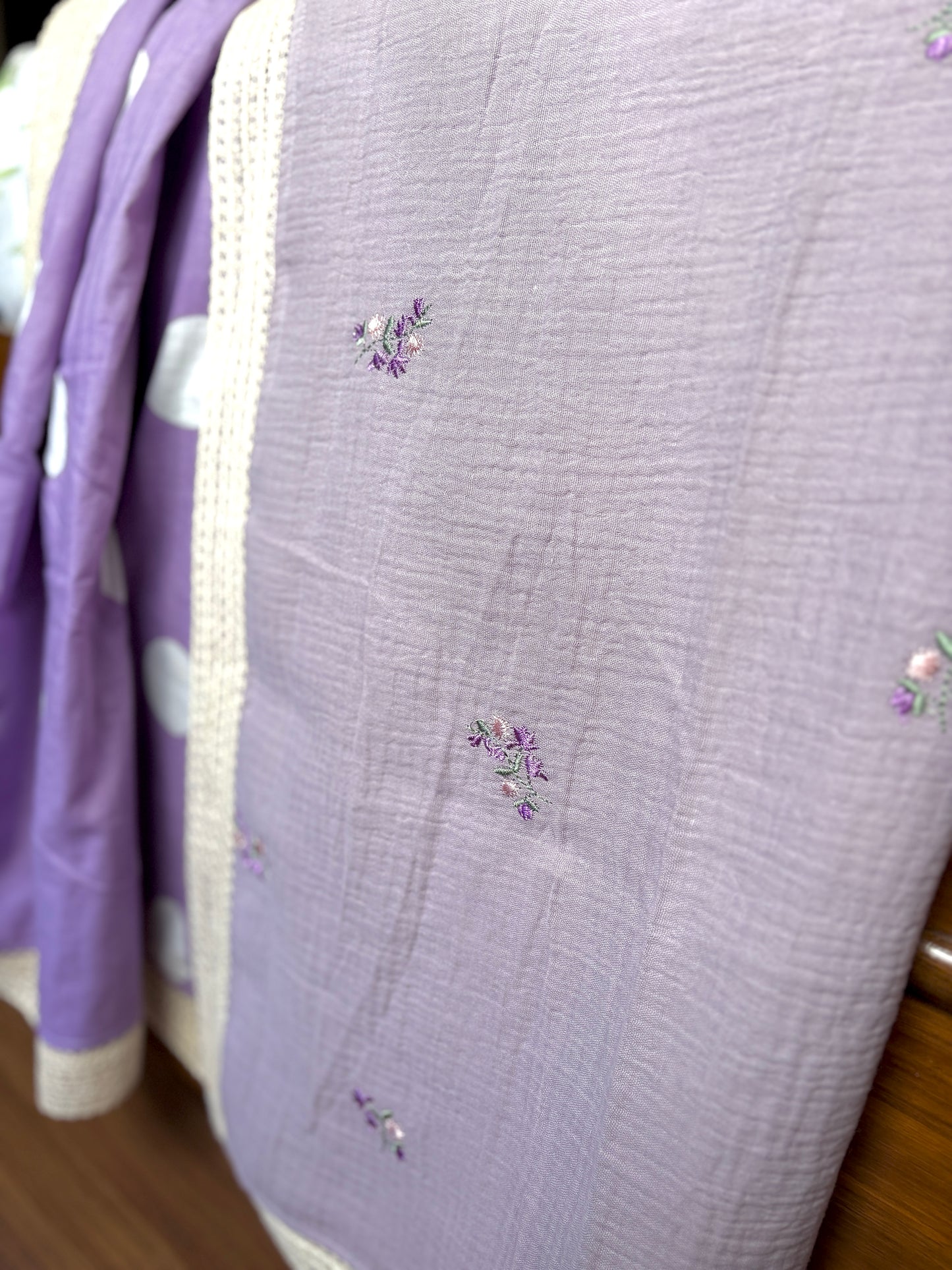 Lilac Mint Embroidered Dohar