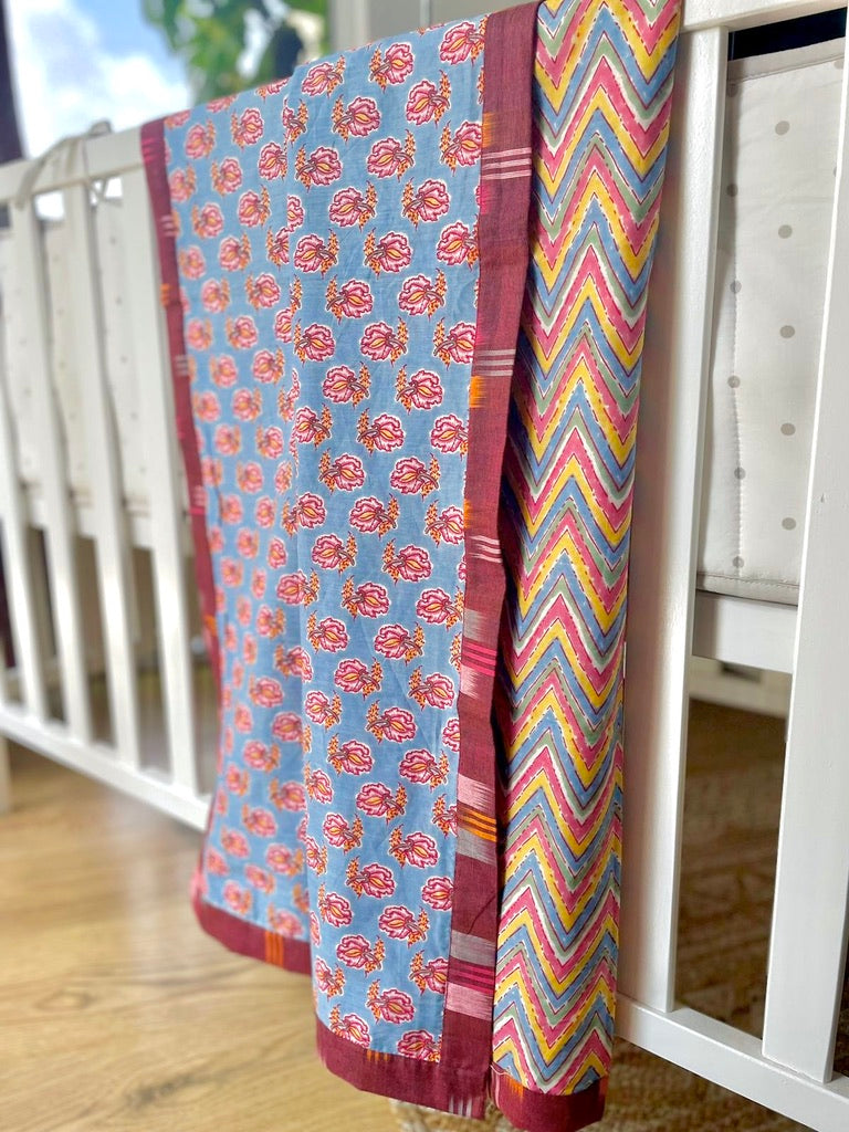 Blue Berries Cot Bedding Set