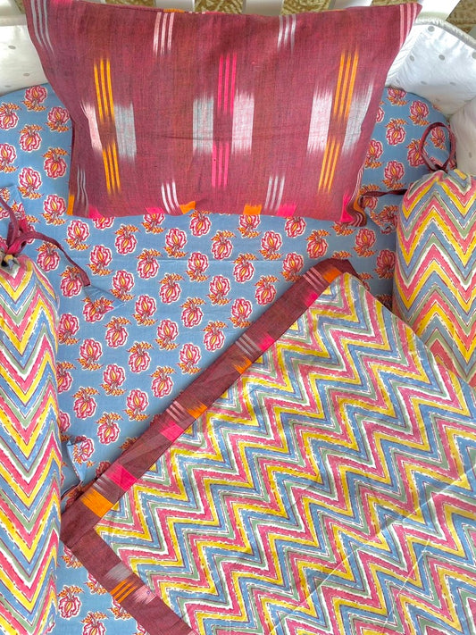 Blue Berries Cot Bedding Set