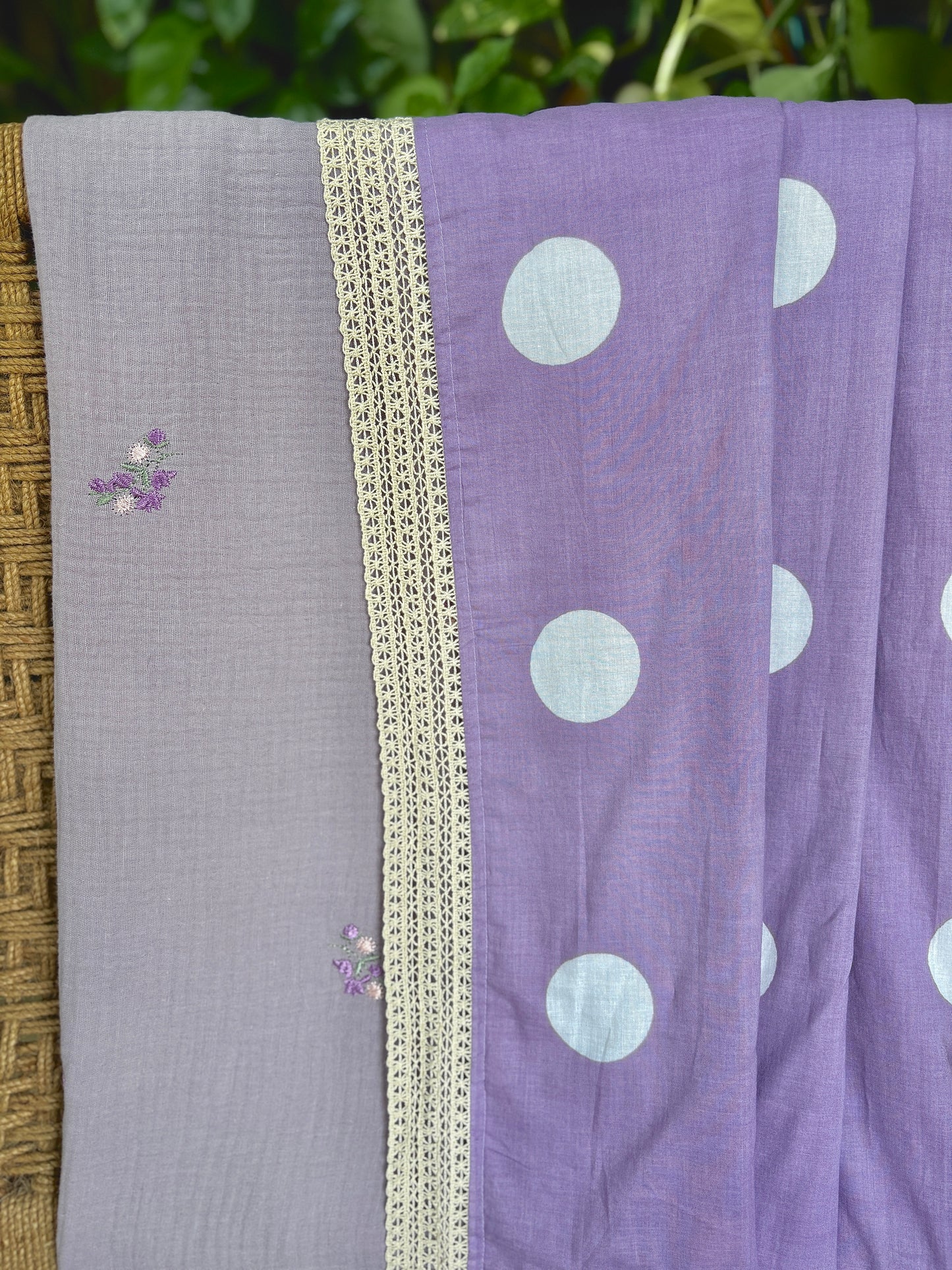 Lilac Mint Embroidered Dohar