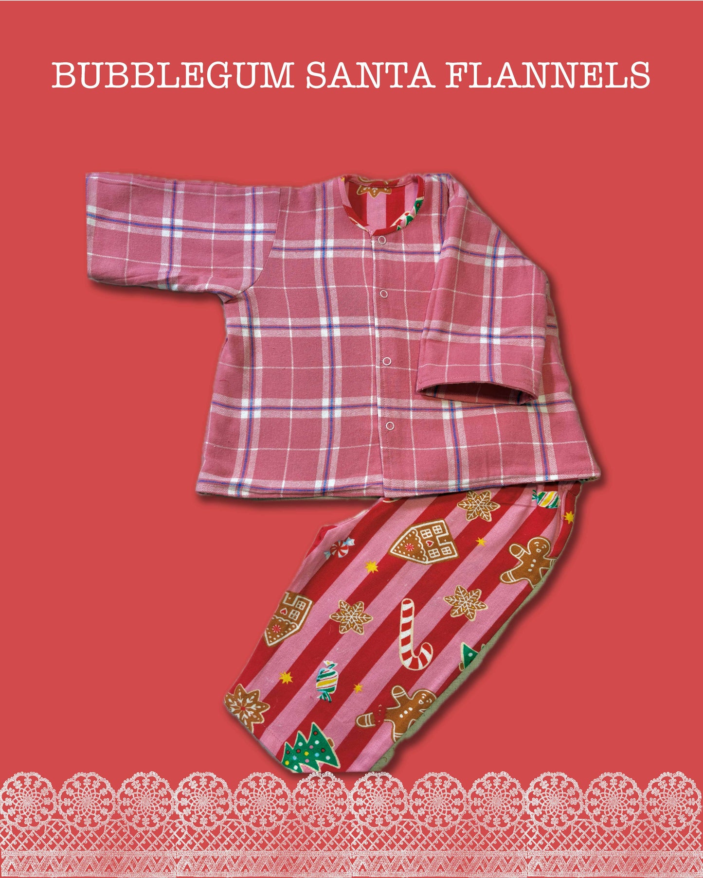 Bubblegum Santa Flannel Reversible Coords