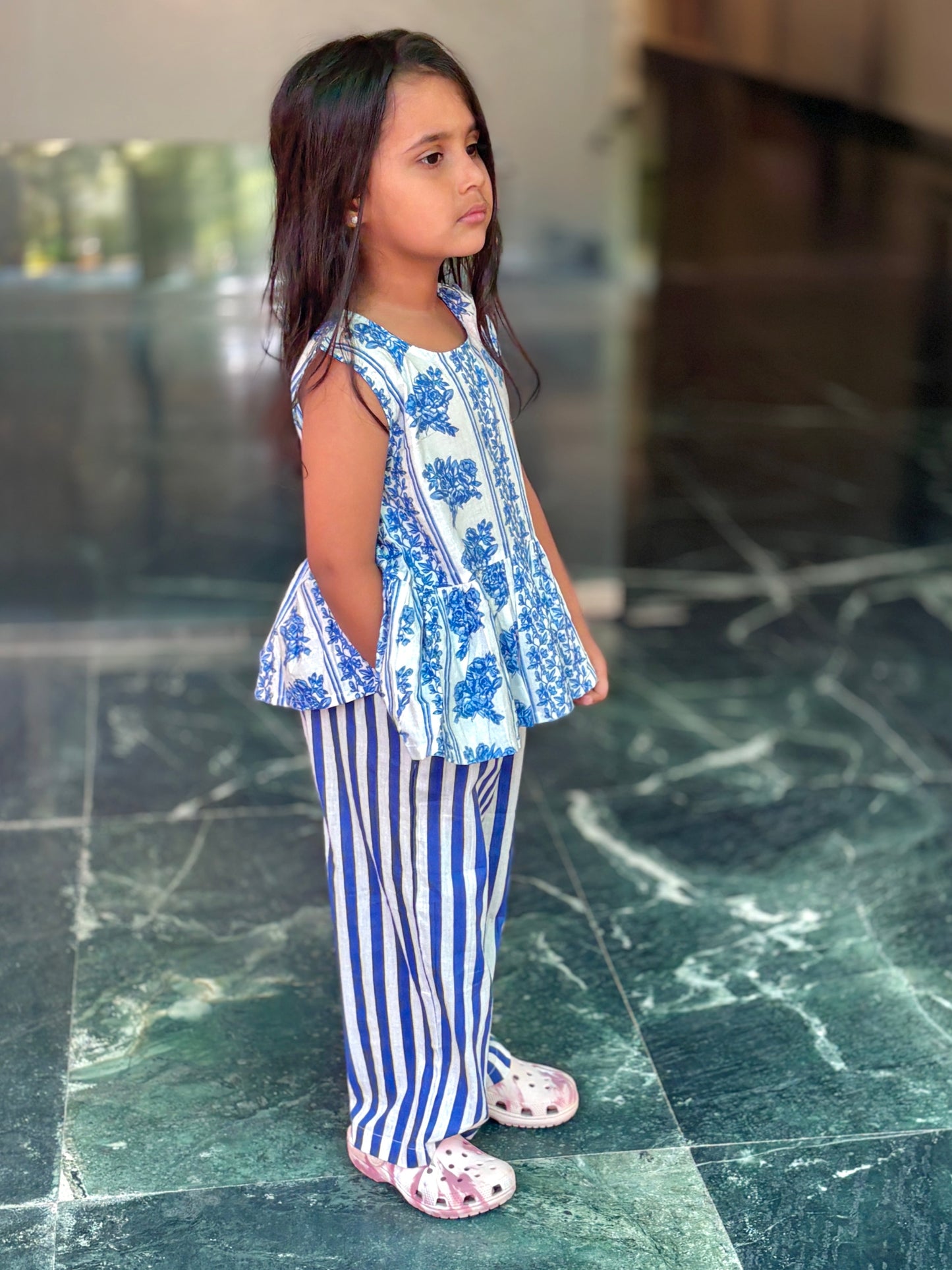 Blue China Peplum Set