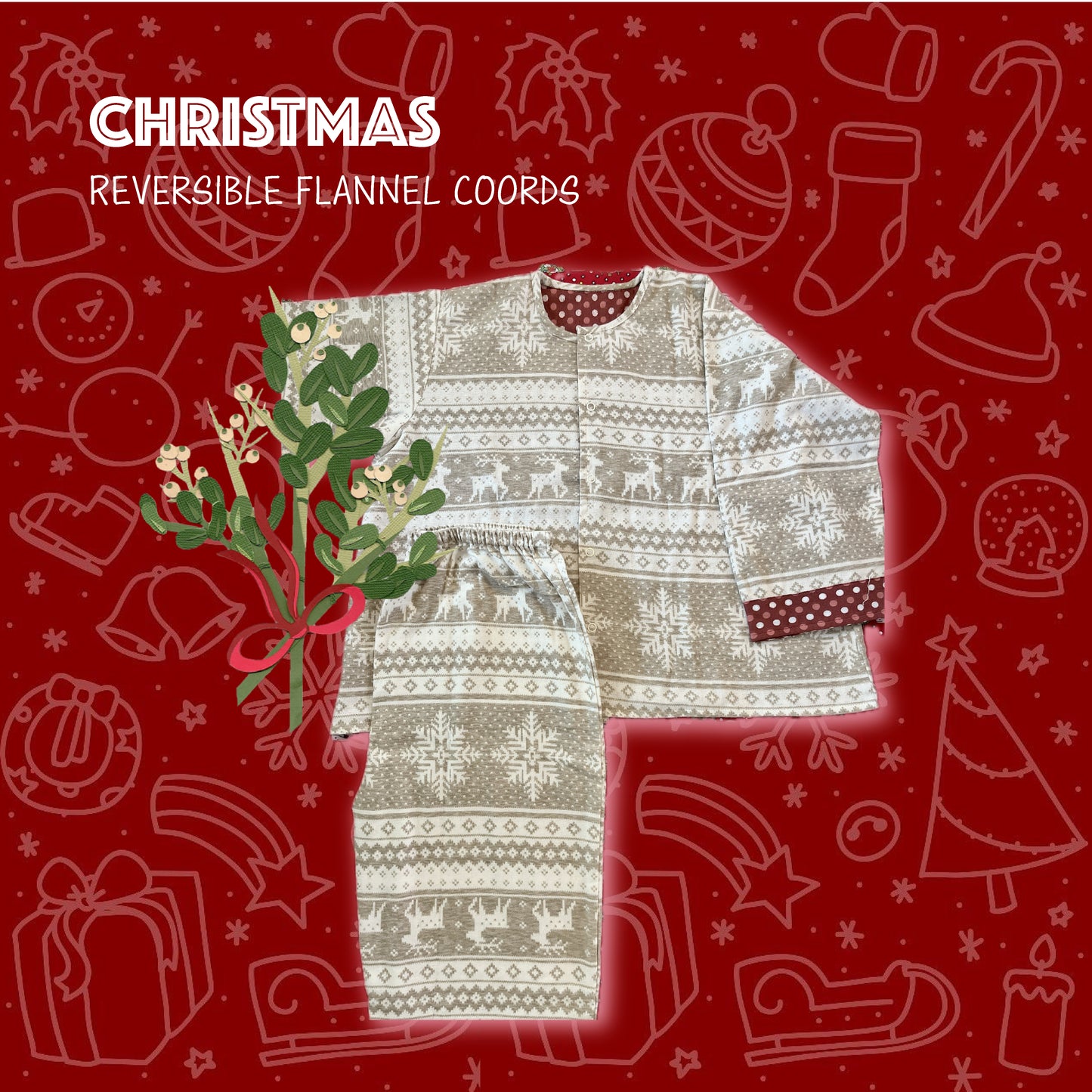 Christmas Flannel Reversible Coords