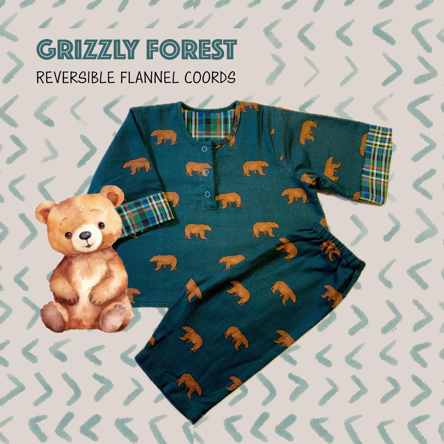 Grizzly Forest Flannel Reversible Coords