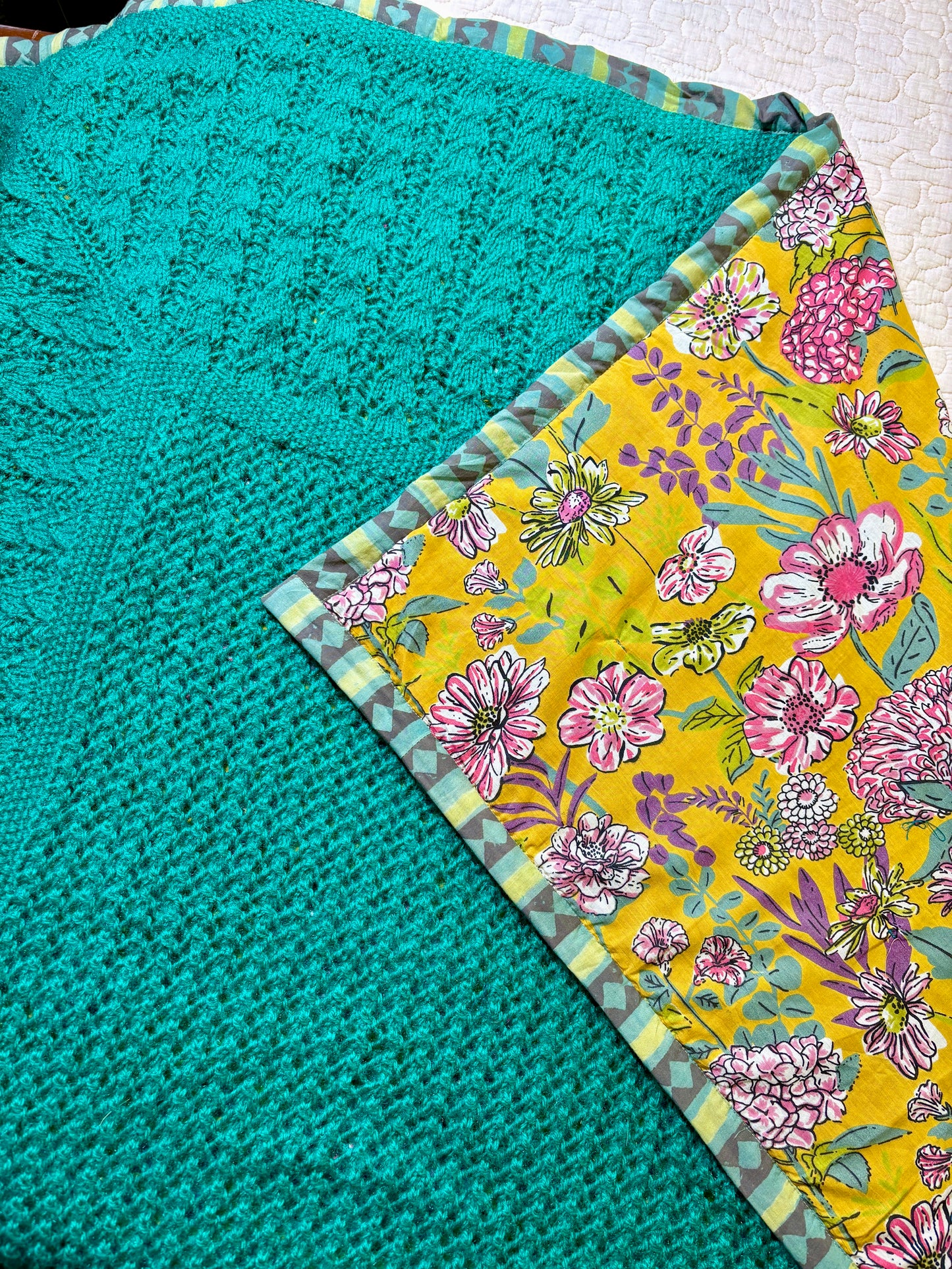 Emerald Trail Knitted Blanket