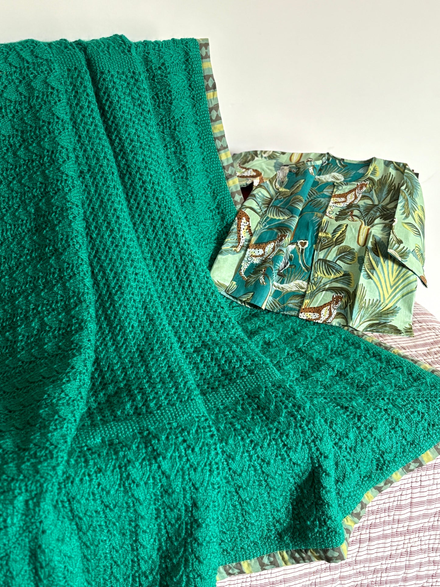 Emerald Trail Knitted Blanket