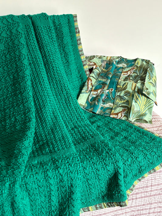 Emerald Trail Knitted Blanket