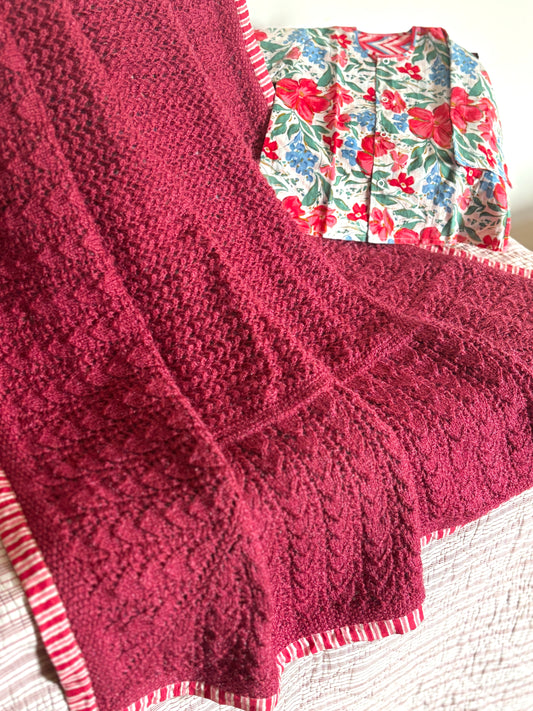 Hibiscus Knitted Blanket
