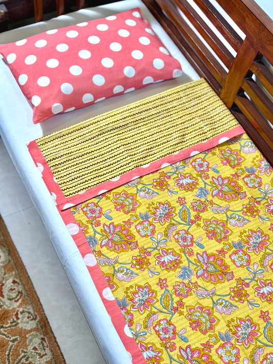Mustard Field Dohar and Pillow Set