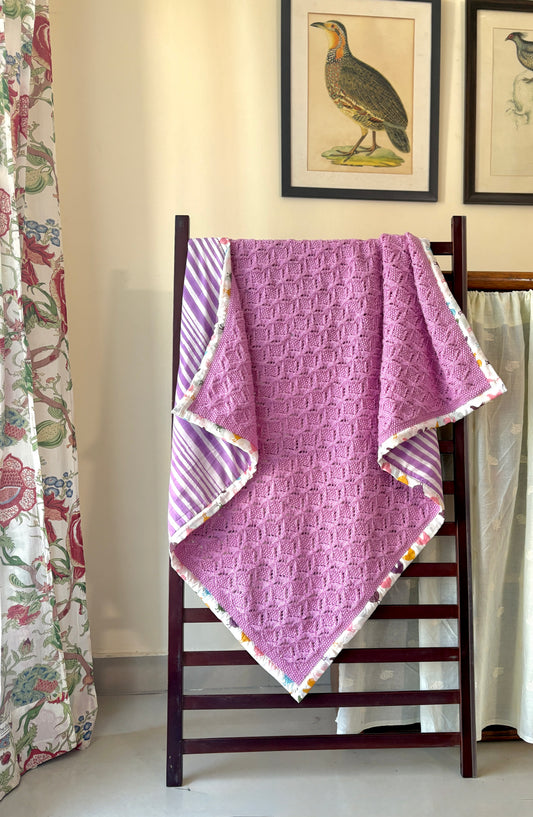 Purple Sun Knitted Blanket