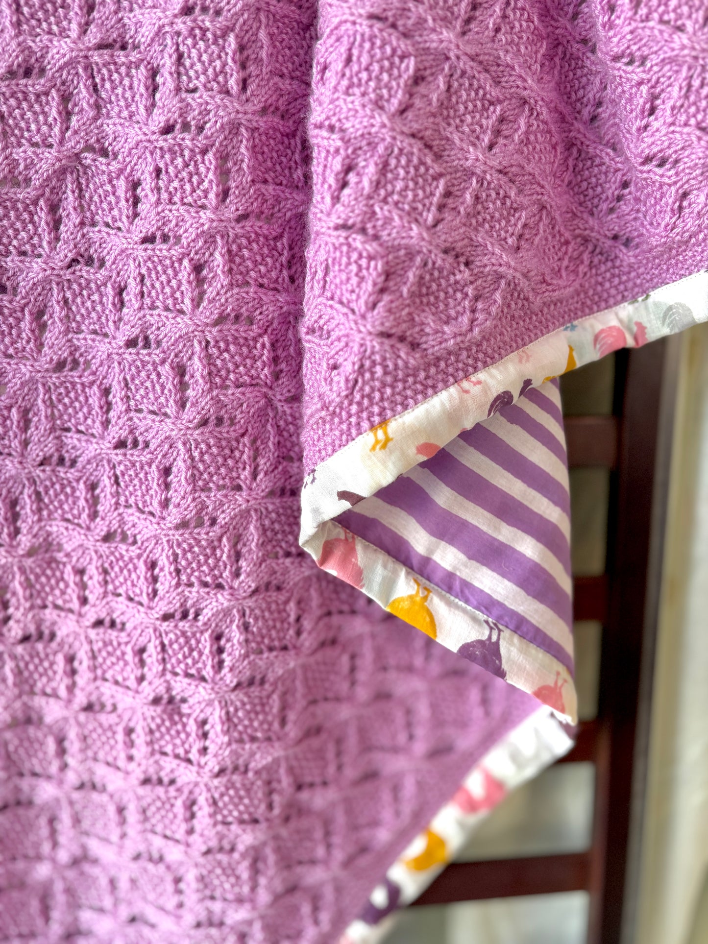 Purple Sun Knitted Blanket