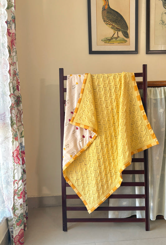 Grass Meadow Knitted Blanket