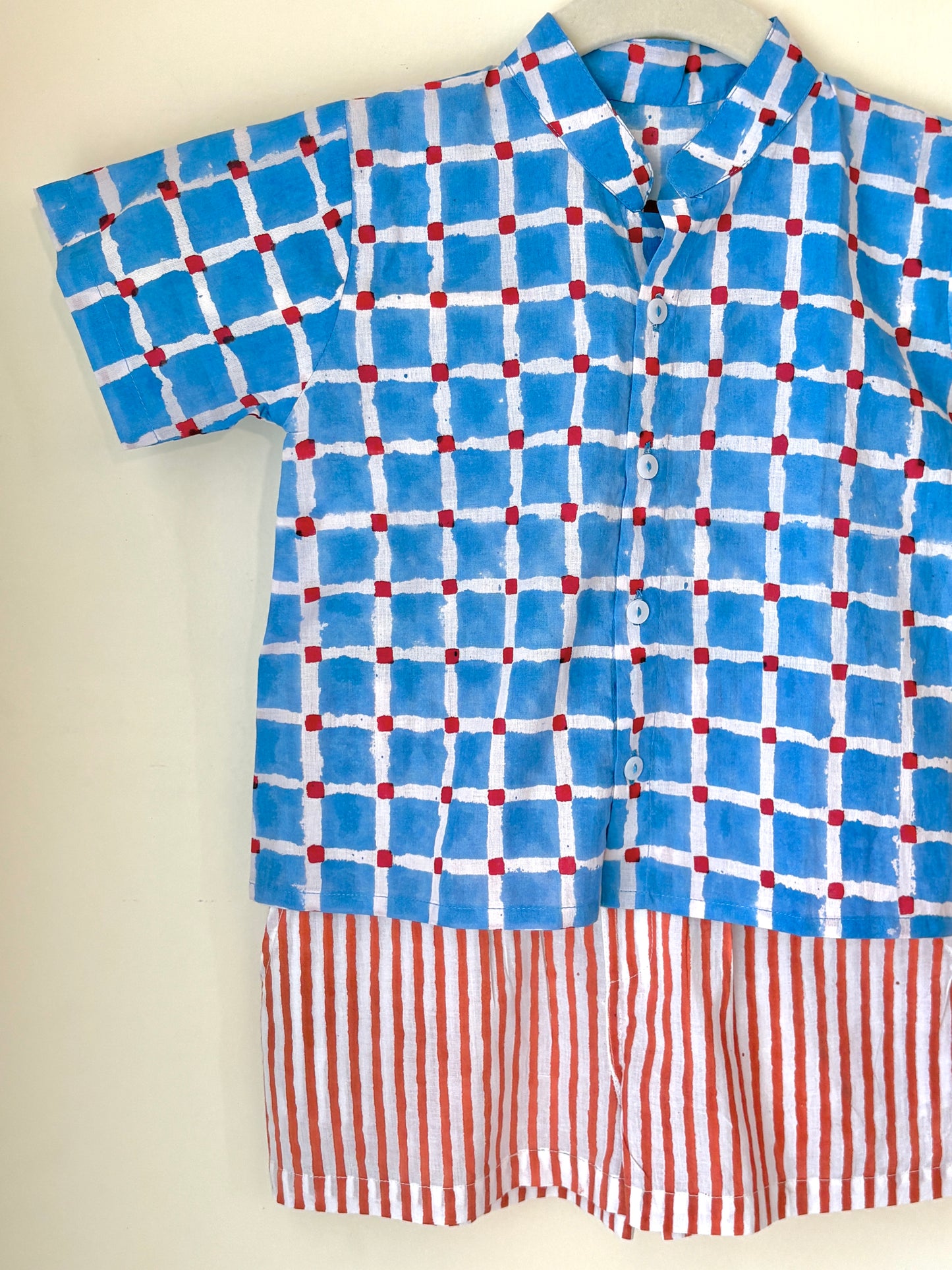 Blue Picnic Shorts Set