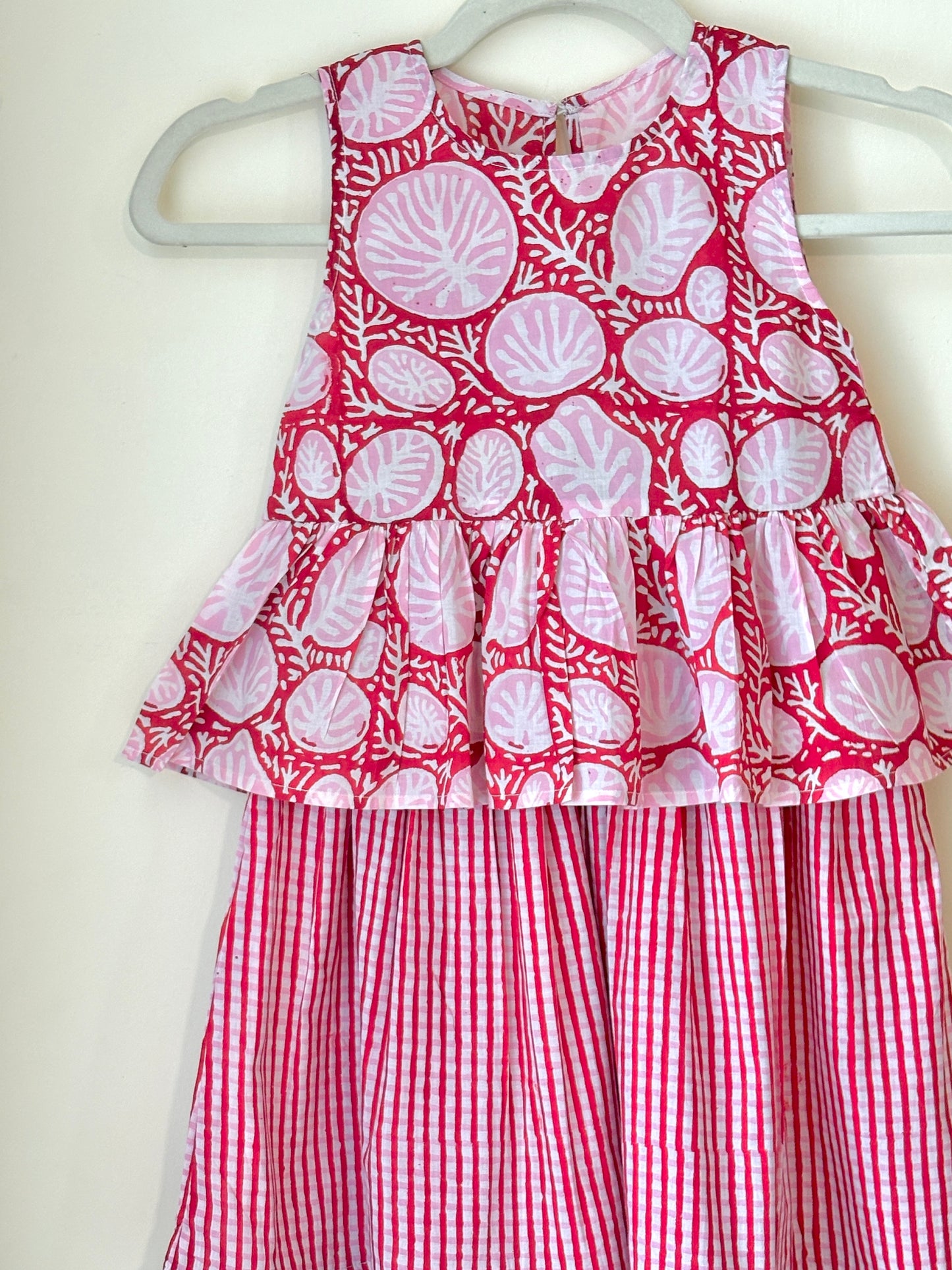 Red Moss Peplum Lehenga Set