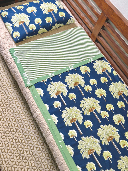 Palm Tree Dohar and Pillow Set