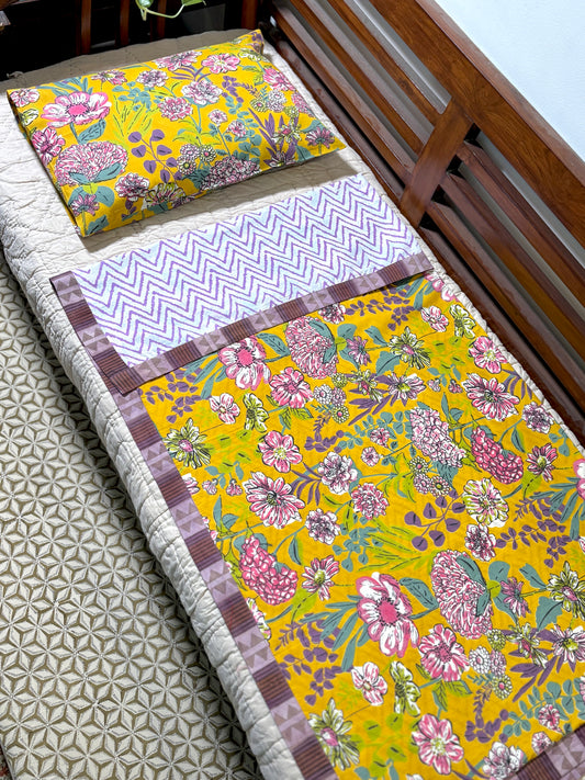 Flower Custard Dohar and Pillow Set