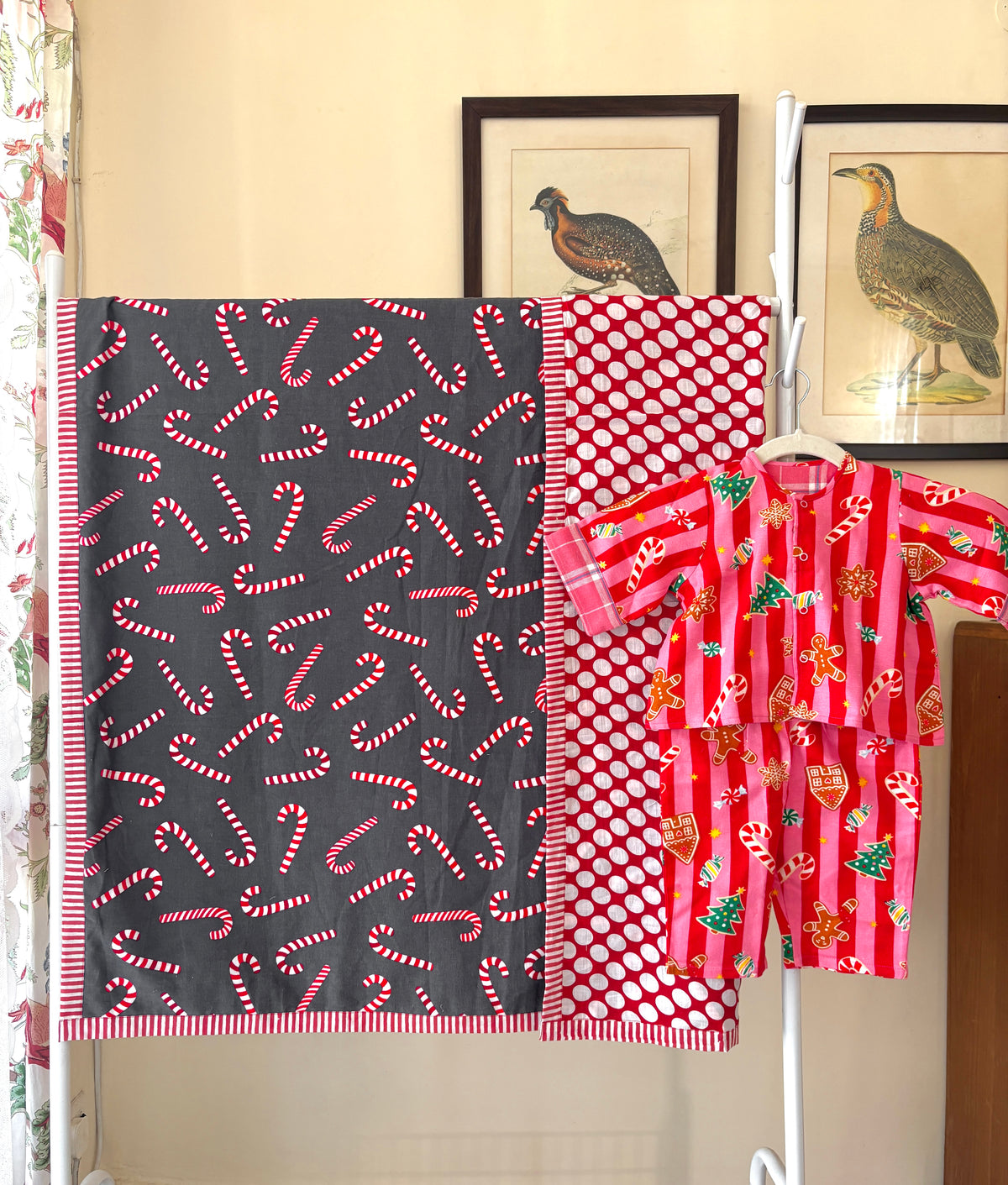 Bubblegum Santa Flannel Blanket & Coords for New Borns