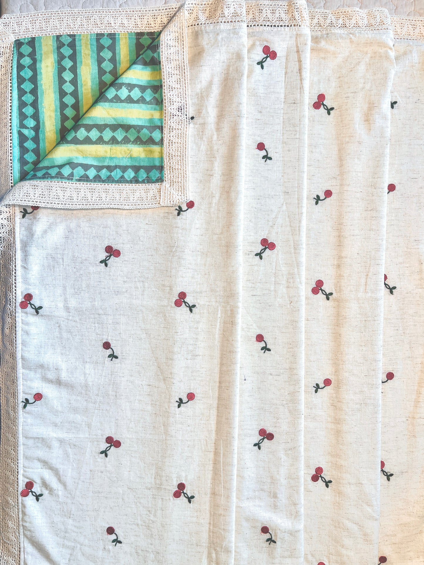 Cherry Tree Embroidered Dohar