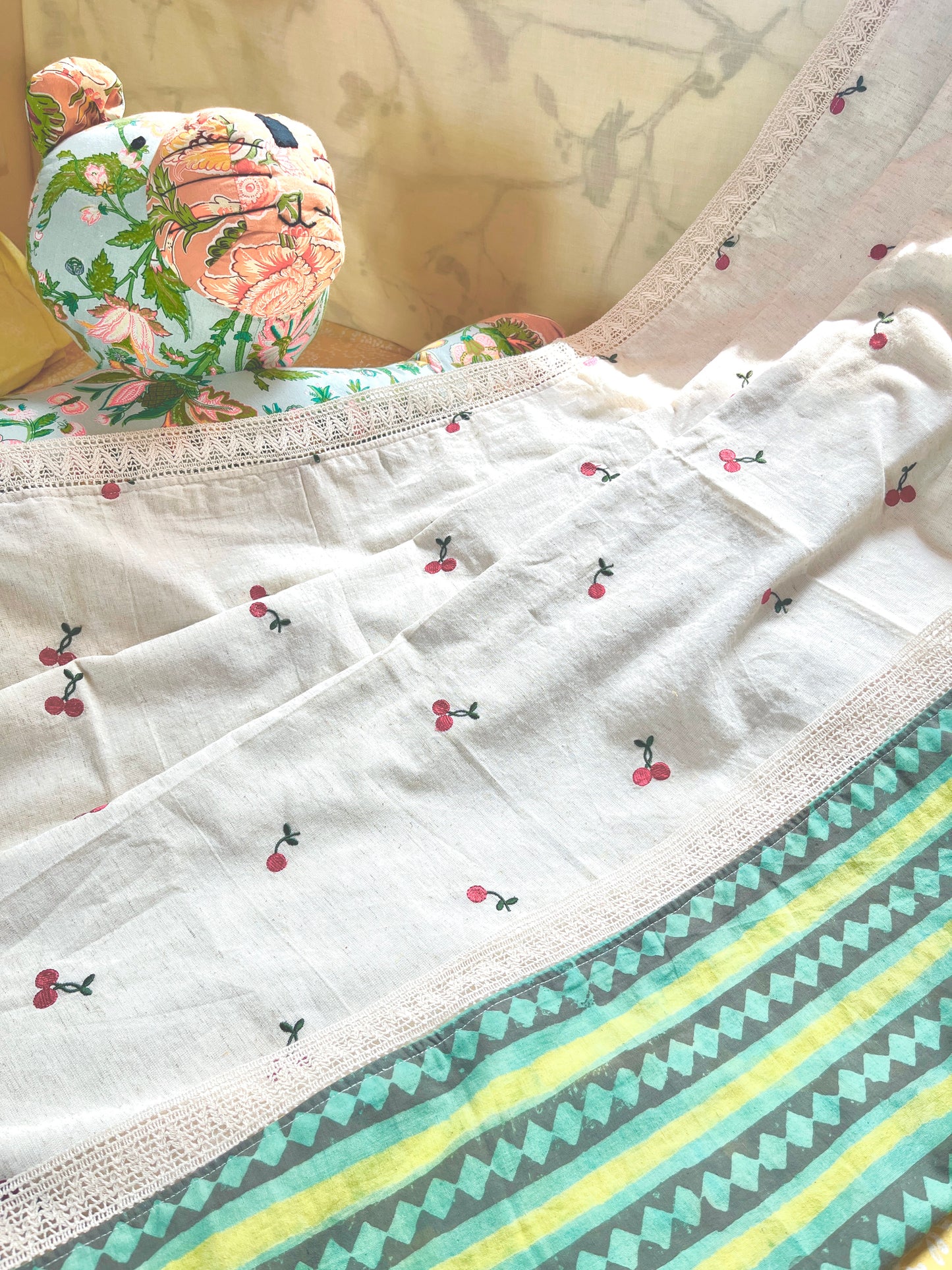 Cherry Tree Embroidered Dohar