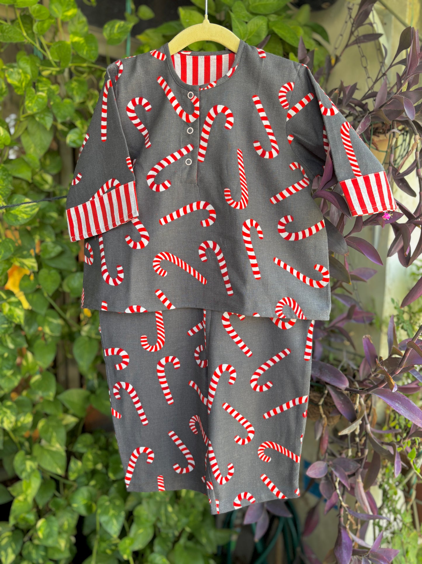 Candy Cane Flannel Reversible Coords