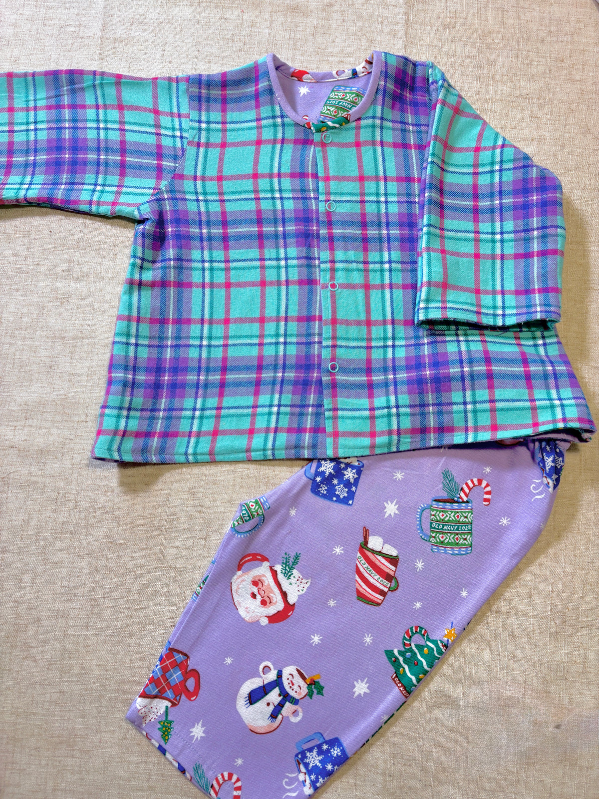 Frosted Santa Flannel Blanket & Coords for New Borns