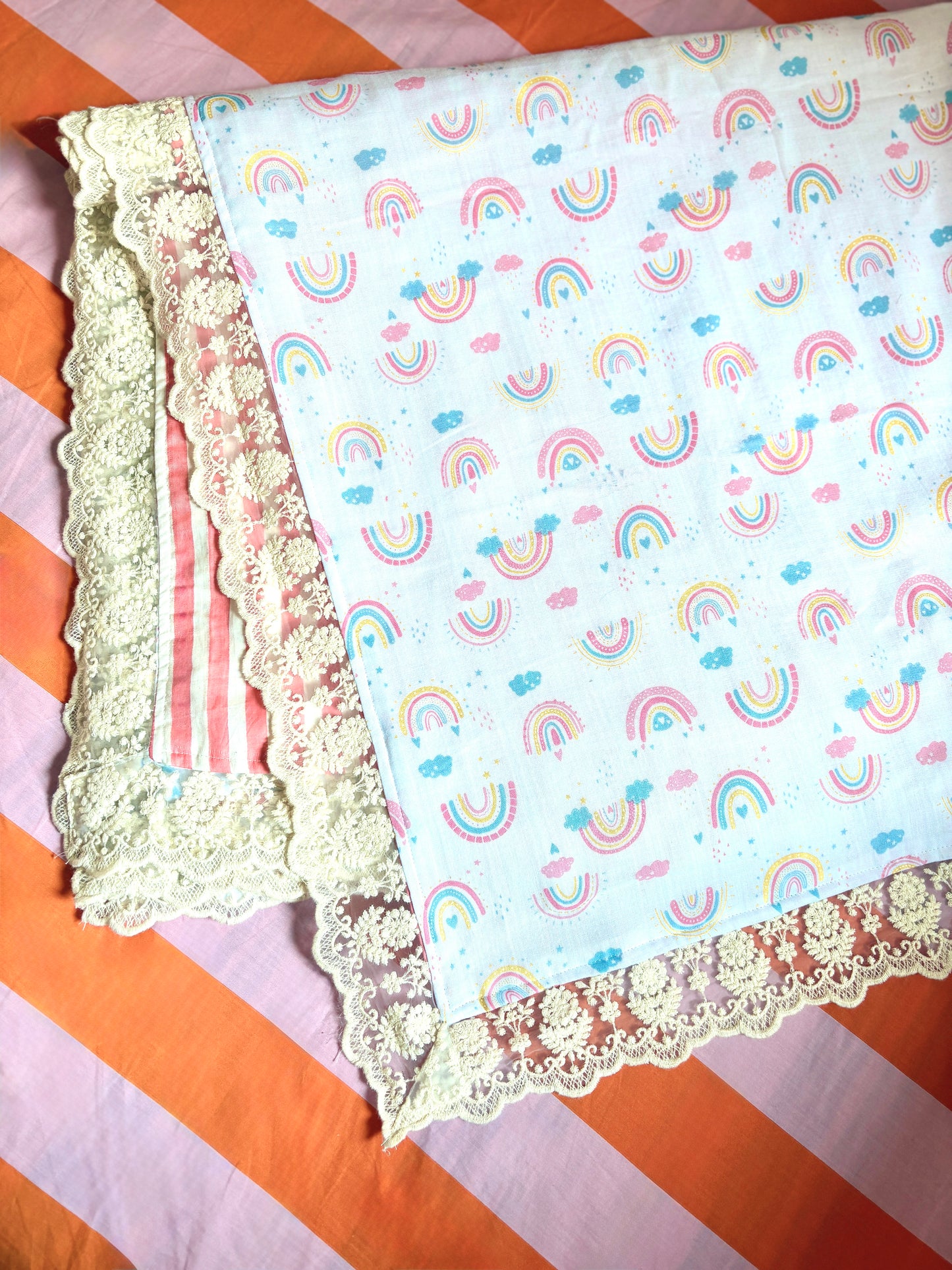 Rainbow Full Size Muslin Blanket