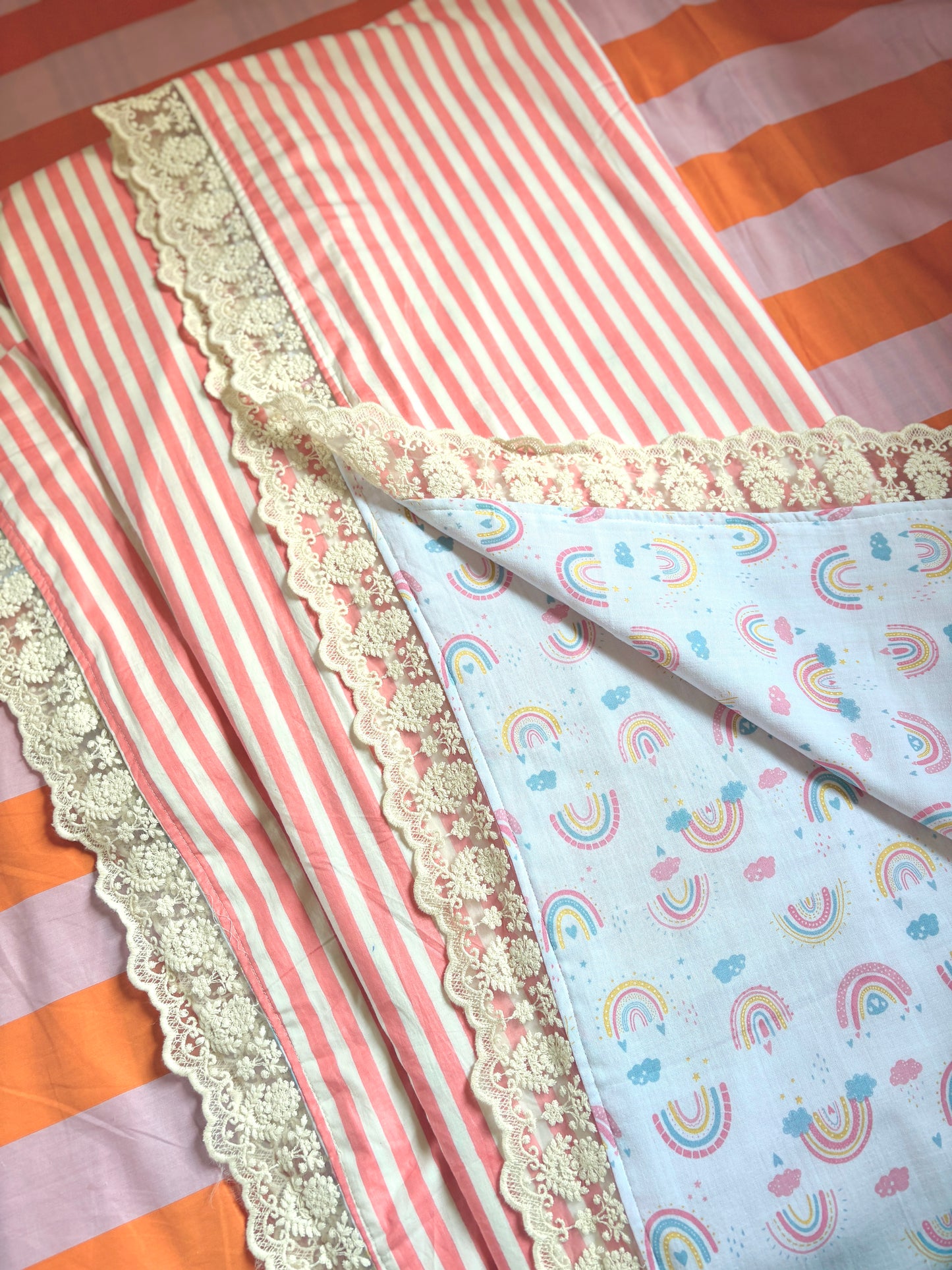 Rainbow Full Size Muslin Blanket