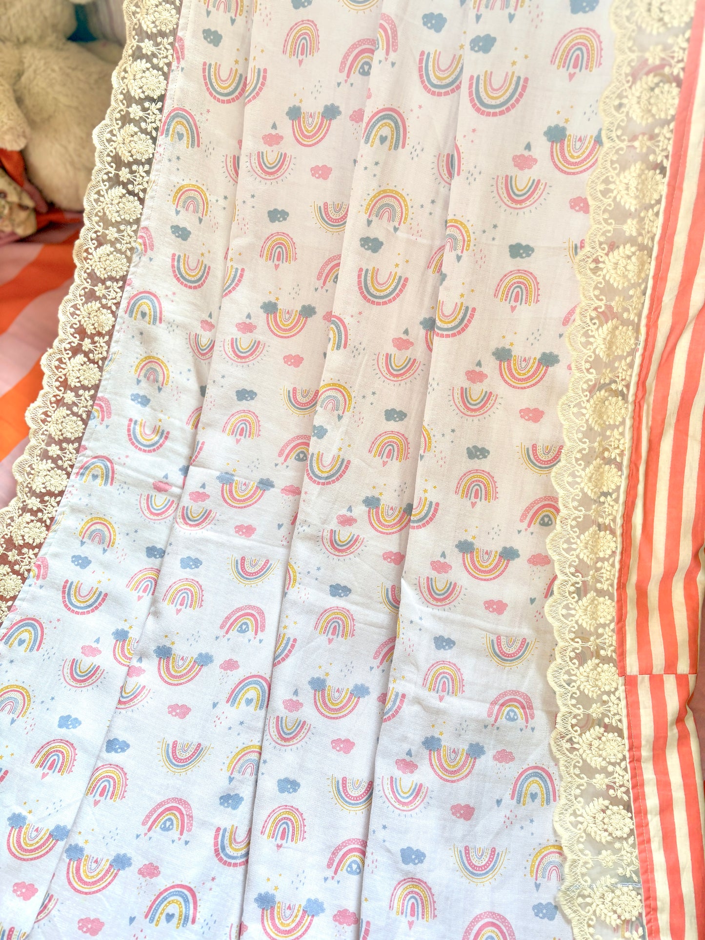 Rainbow Full Size Muslin Blanket