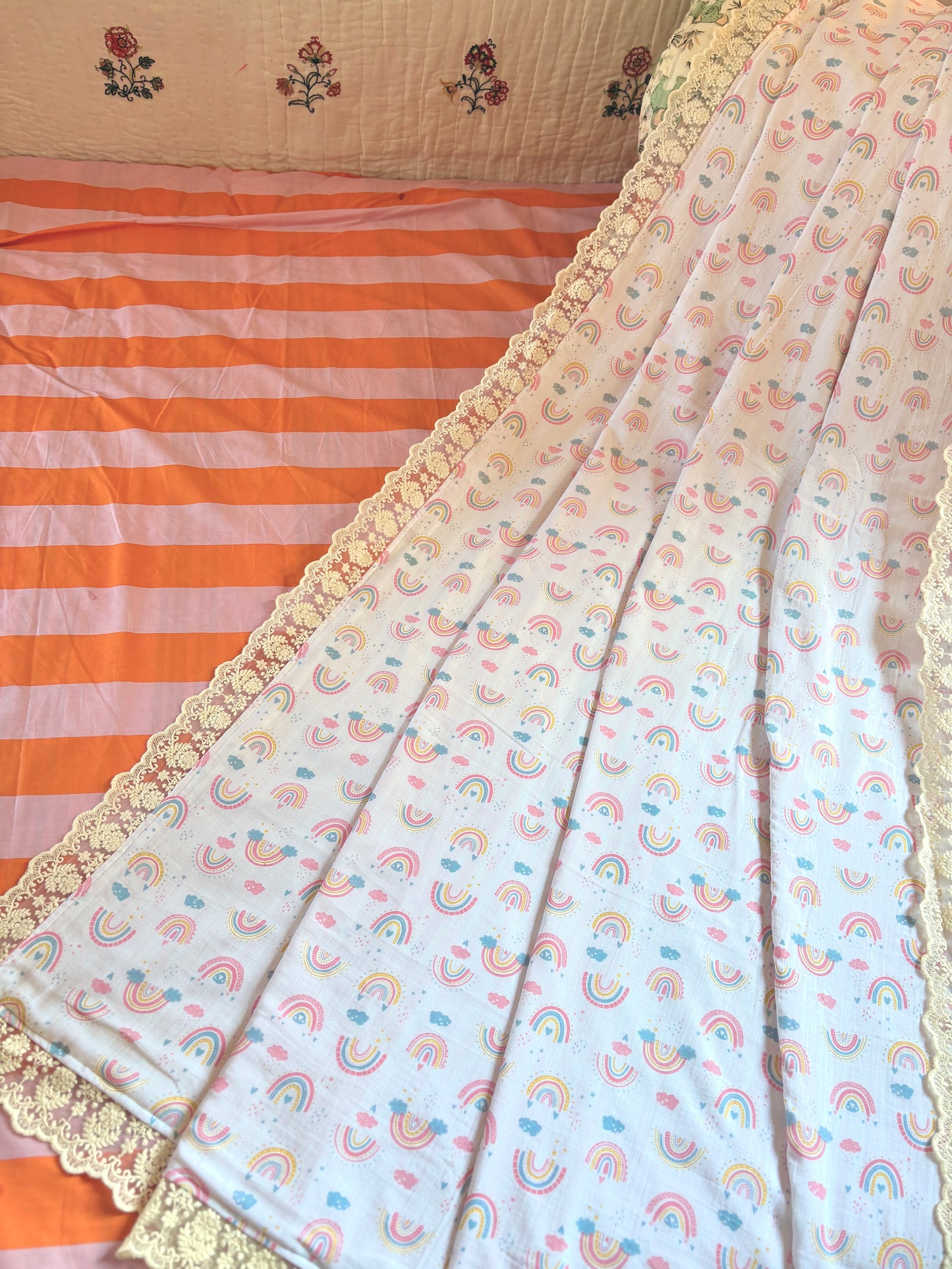 Rainbow Full Size Muslin Blanket